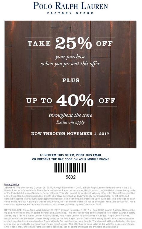 polo ralph lauren discount coupons
